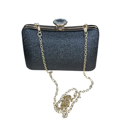 Gold glitter box clutch