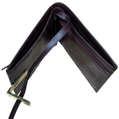 Gucci Brown Leather Wallet Shoulder Strap