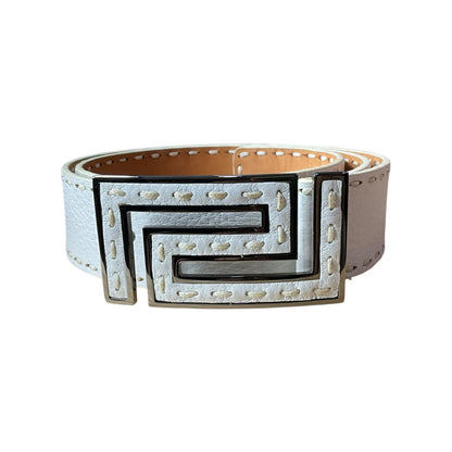Versace White Leather Belt