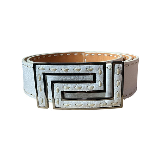Versace White Leather Belt