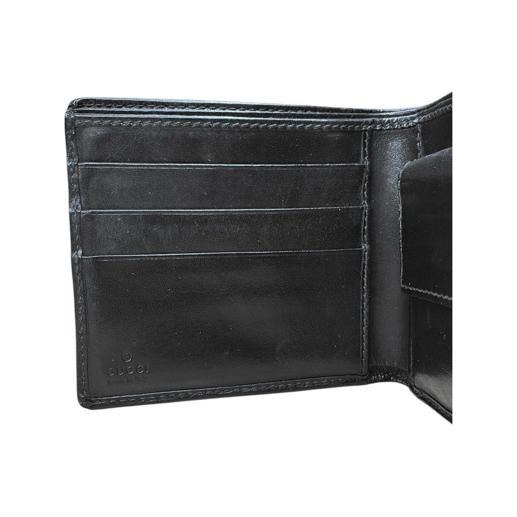 Authentic Pre-Owned Gucci Black Leather Bifold Wallet with Coin Pocket