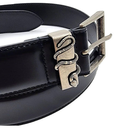 Gucci Black Men's Snake Buckle Belt - RARE