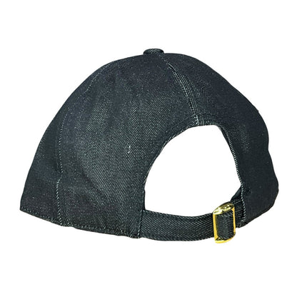 Celine Luxe-Inspired Black Denim Monogram Cap