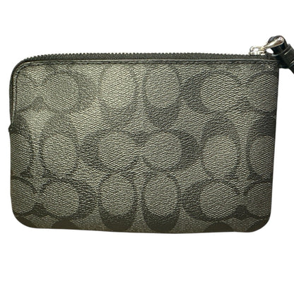 Coach Women's Corner Zip Wristlet In Signature Canvas (Graphite - Black)