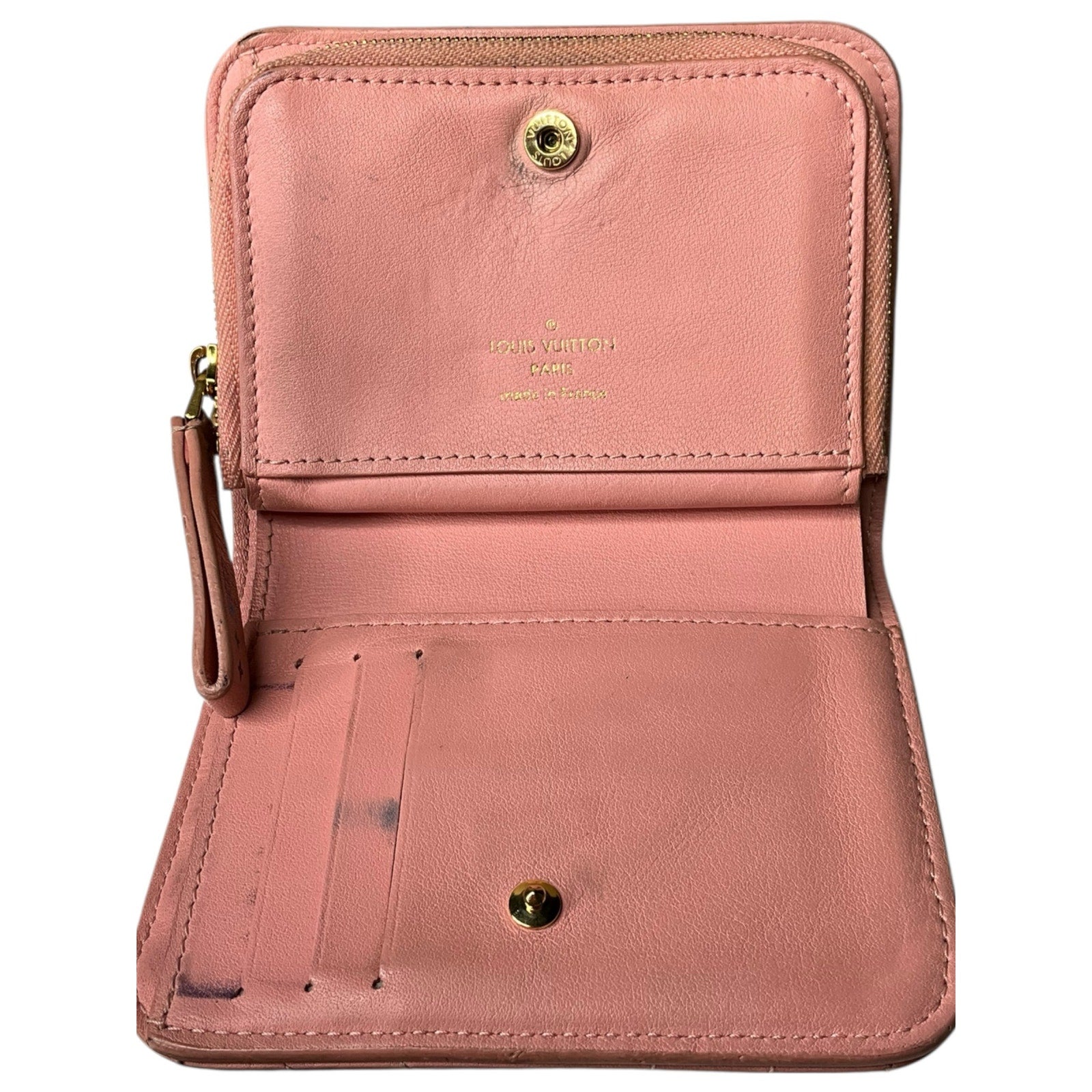 Authentic Louis Vuitton Love Lock Compact Wallet – Rose Pink Leather