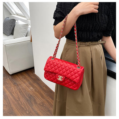 Red Chanel style bag