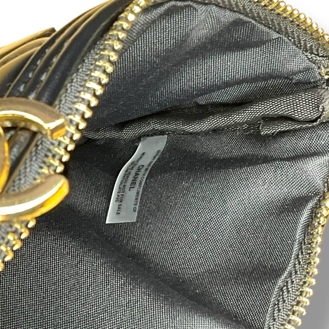 Chanel Makeup Black quilted cosmetic pouch