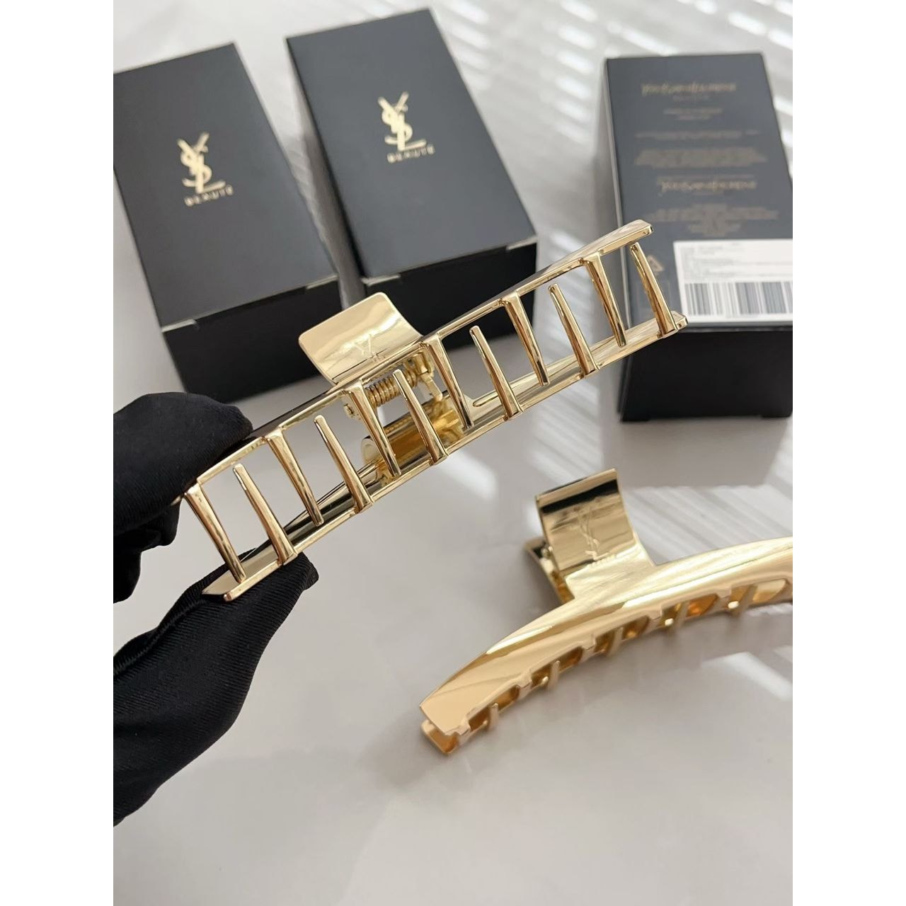 YSL Gold Hair Claw Clip – Luxe Metal Finish | GWP Edition