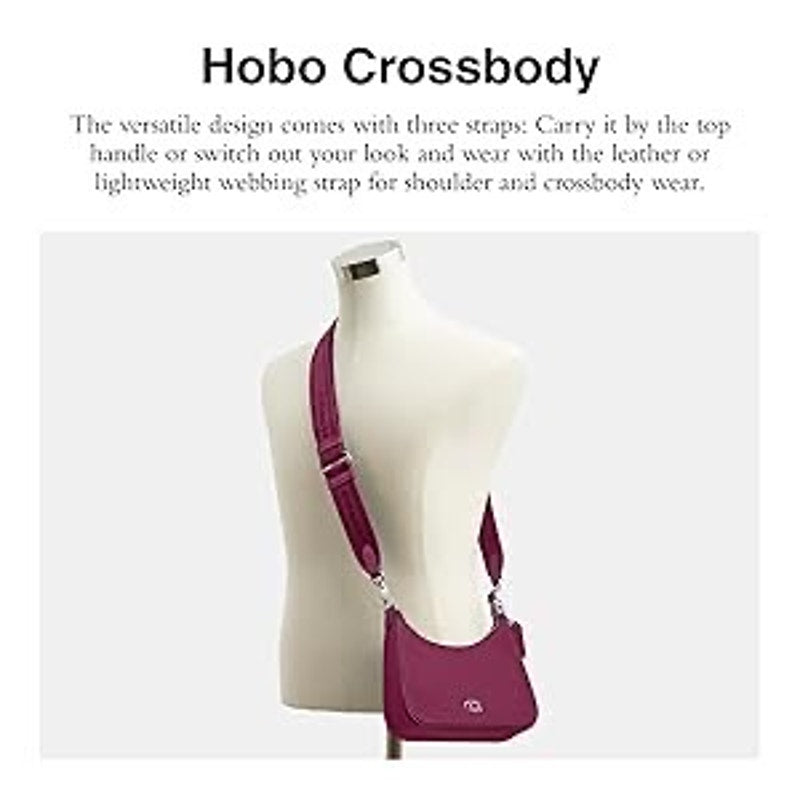 COACH Hobo Crossbody in Cross grain, Deep Plum