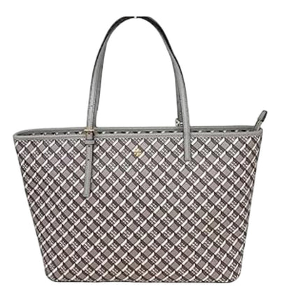 Tory Burch  Geo Logo Grey/White Multicolor Women's Top Zip Tote Bag