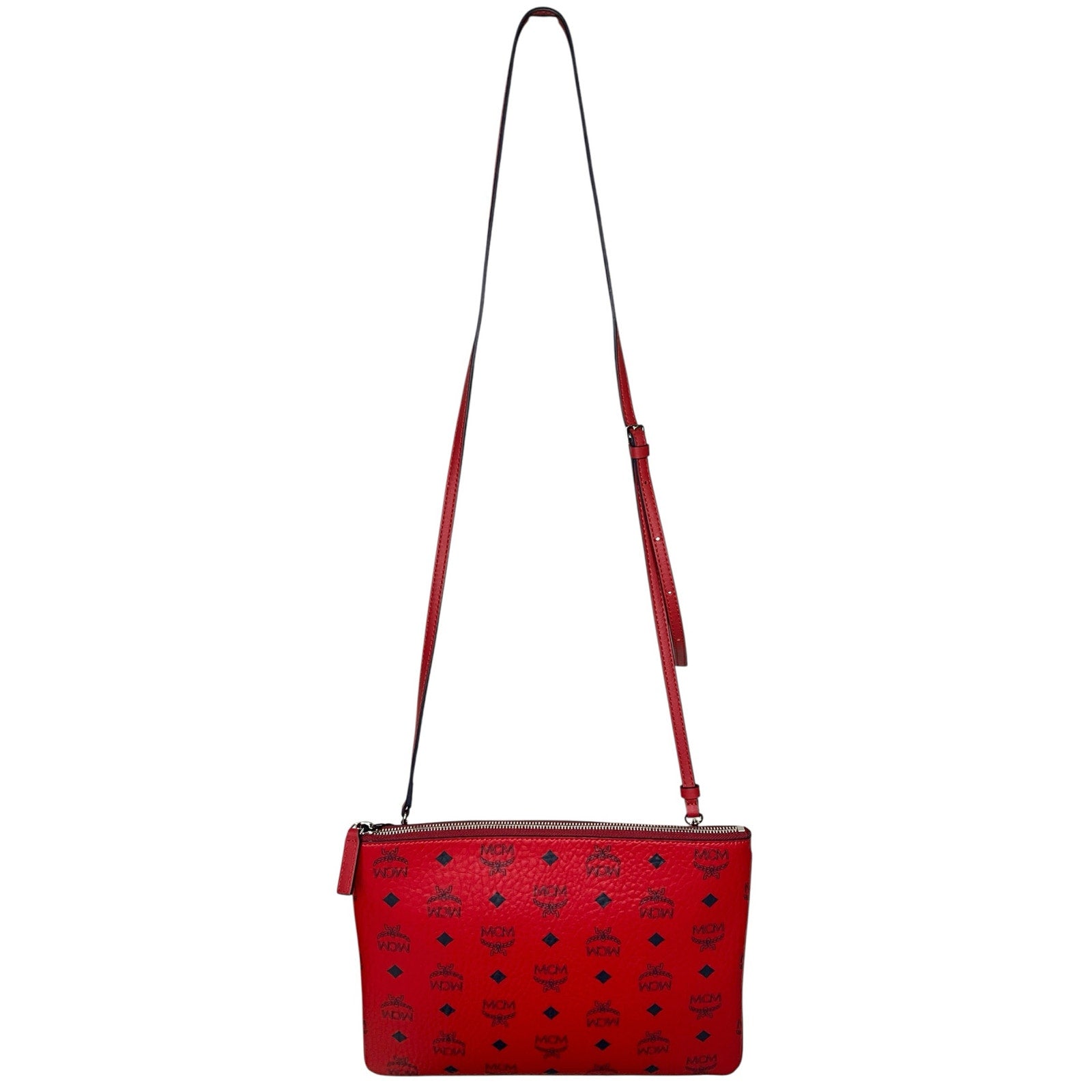 MCM  Visetos Medium Crossbody Pouch Ruby Red