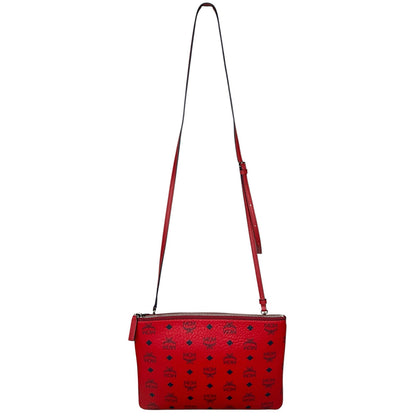 MCM  Visetos Medium Crossbody Pouch Ruby Red