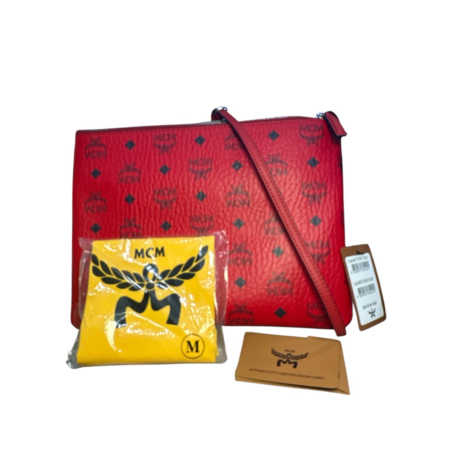 MCM  Visetos Medium Crossbody Pouch Ruby Red