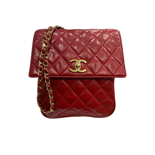 Chanel Mini Quilted Lambskin crossbody RED - Clairely Amazing