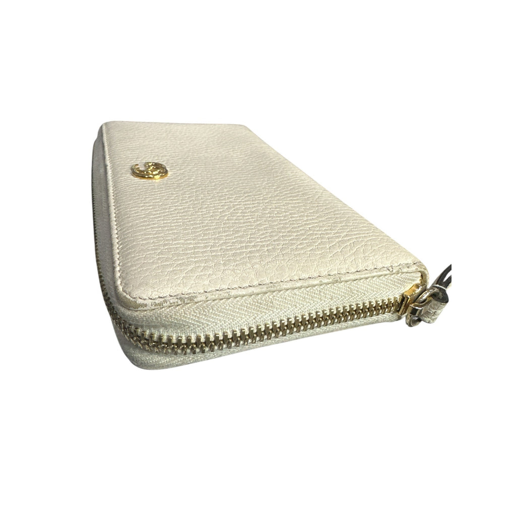 Authentic GUCCI Beige Leather Zip Around Wallet