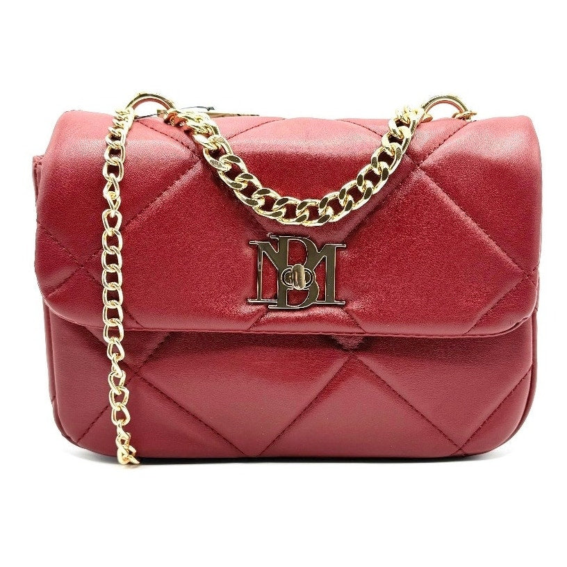 Badgley Mischka Maroon & Gold Chain Crossbody