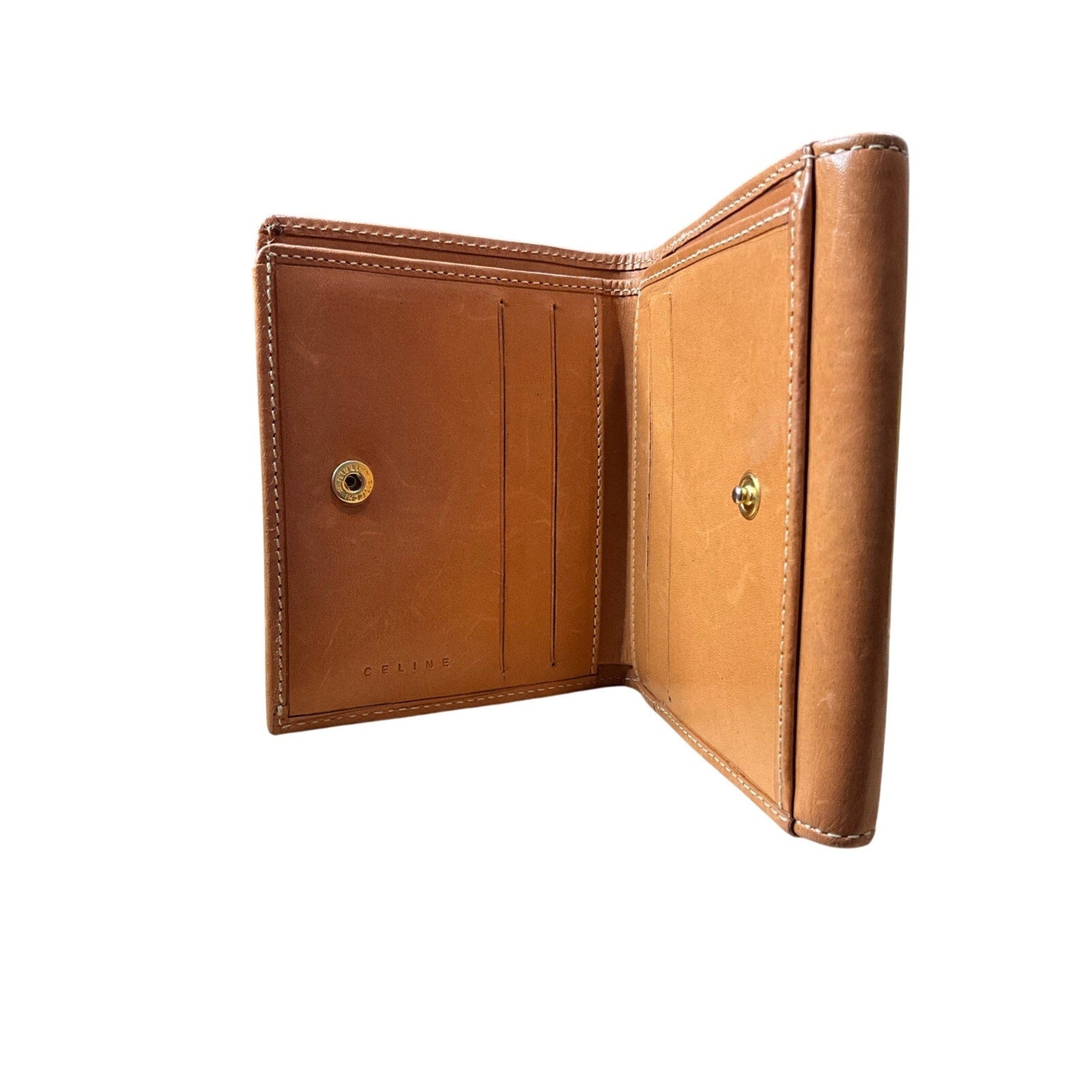 Brown leather wallet on a white background