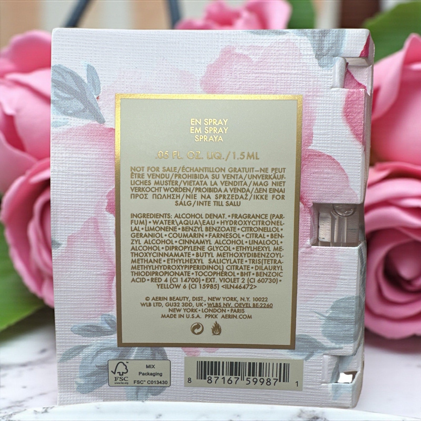 ✔️AERIN Fleur de Peony Eau de Parfum Sample — 1 ml / 0.03 fl oz Luxury Mini