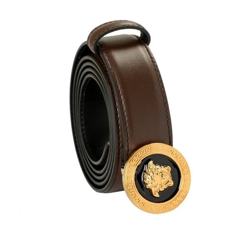 142. Versace Head Maroon/Brown Belt