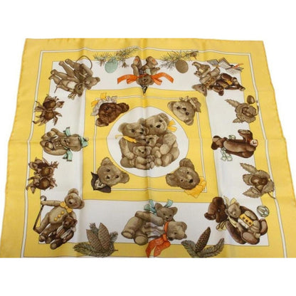 Hermes yellow silk scarf