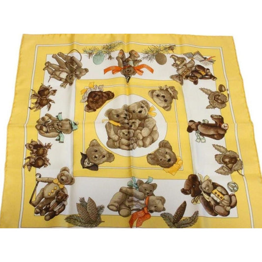 Hermes yellow silk scarf