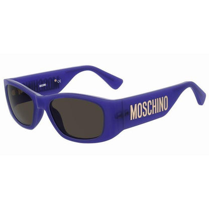 1001. Moschino Blue and Black SunglassesSporty Wrap-Around Design