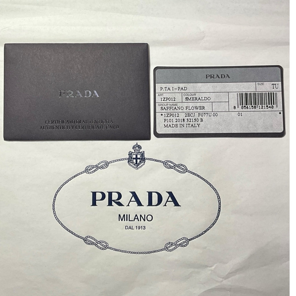 Prada Saffiano Leather Flower Print iPad Tablet Case NWT