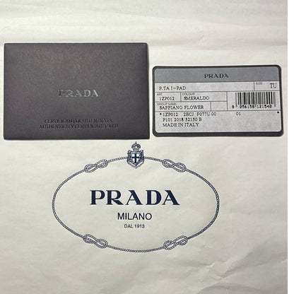 Prada Saffiano Leather Flower Print iPad Tablet Case NWT