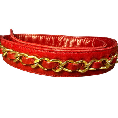 CHANEL 24K Red Lambskin Belt Bag