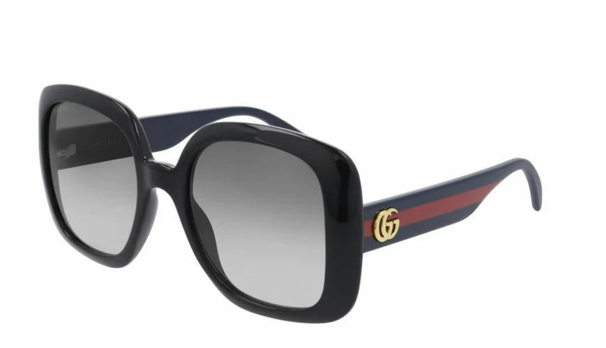 Gucci Women's Black-Blue/Grey Gradient Lenses Sunglasses - Clairely Amazing