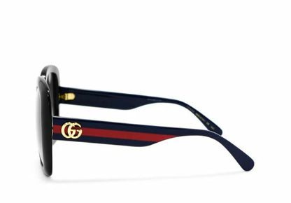 Gucci Women's Black-Blue/Grey Gradient Lenses Sunglasses - Clairely Amazing
