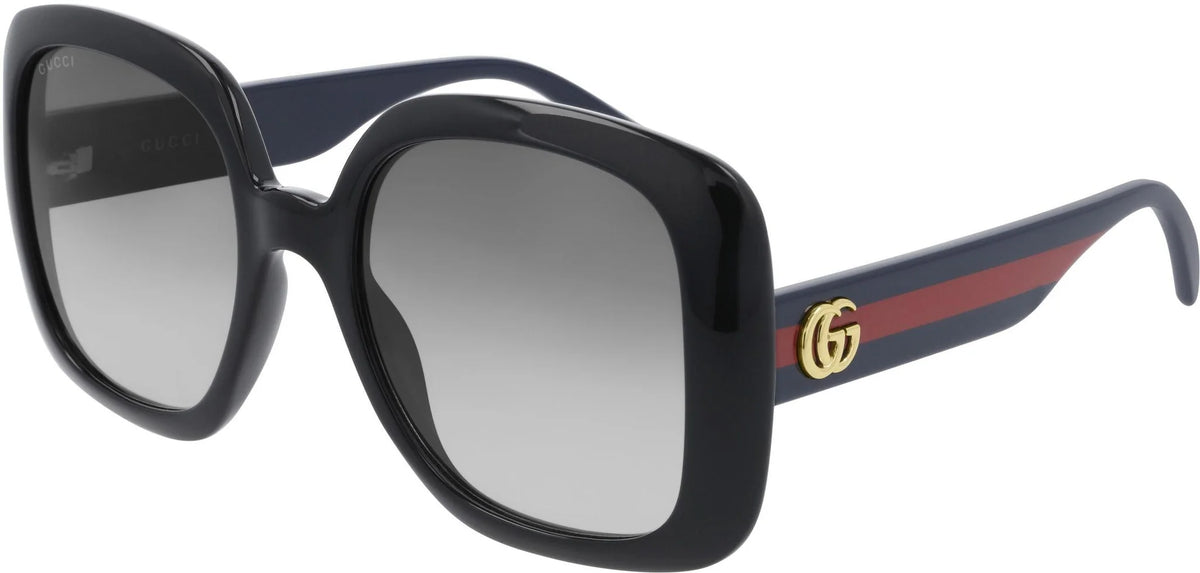 Gucci Women's Black-Blue/Grey Gradient Lenses Sunglasses - Clairely Amazing