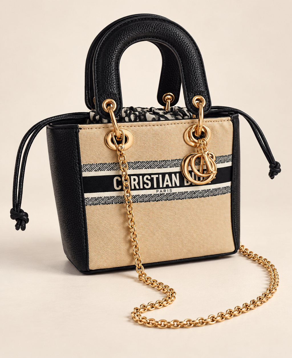 GWP mini bag front view with gold-tone chain strap