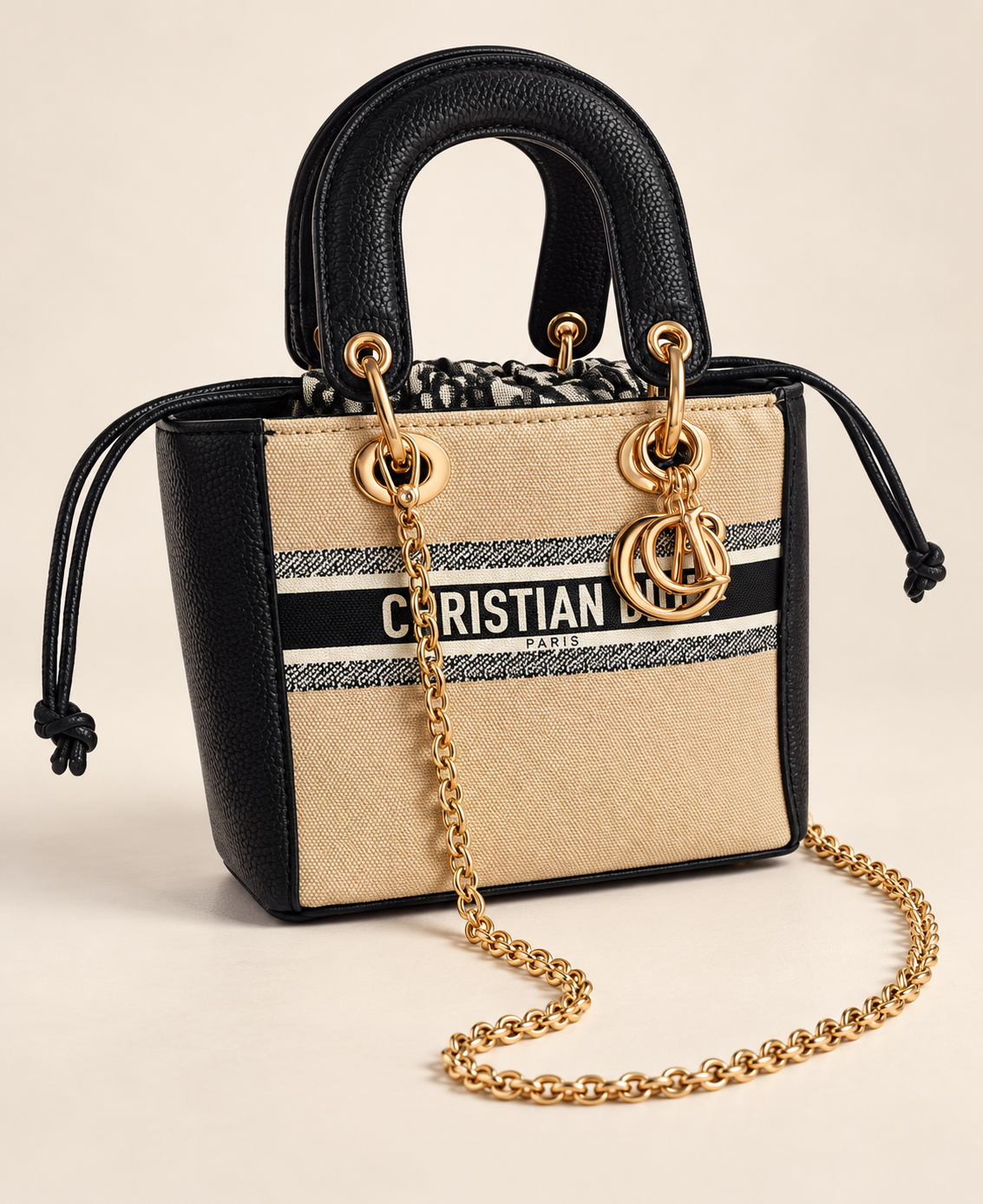 GWP mini bag front view with gold-tone chain strap
