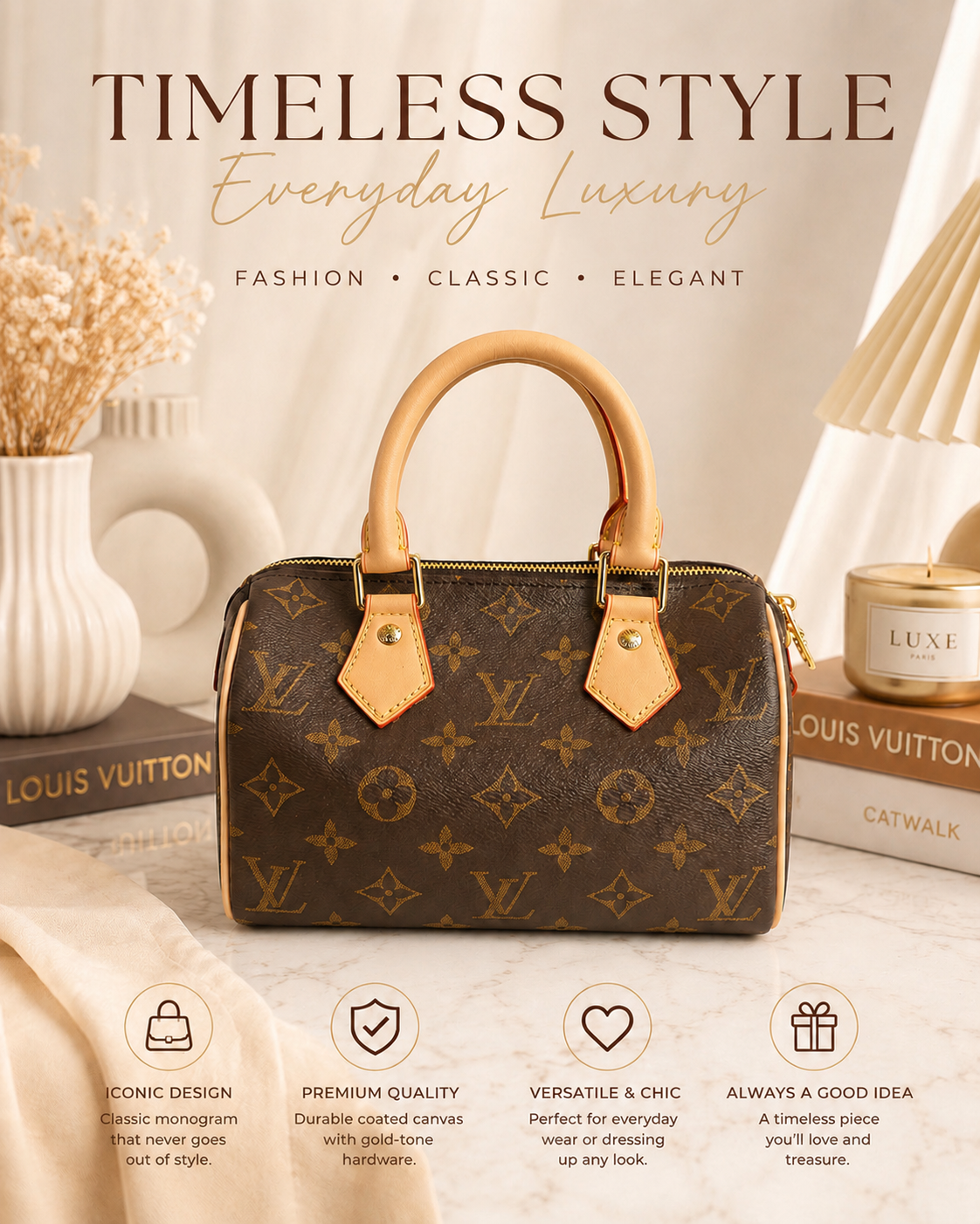 Mini Boston Bag – Classic Monogram Style