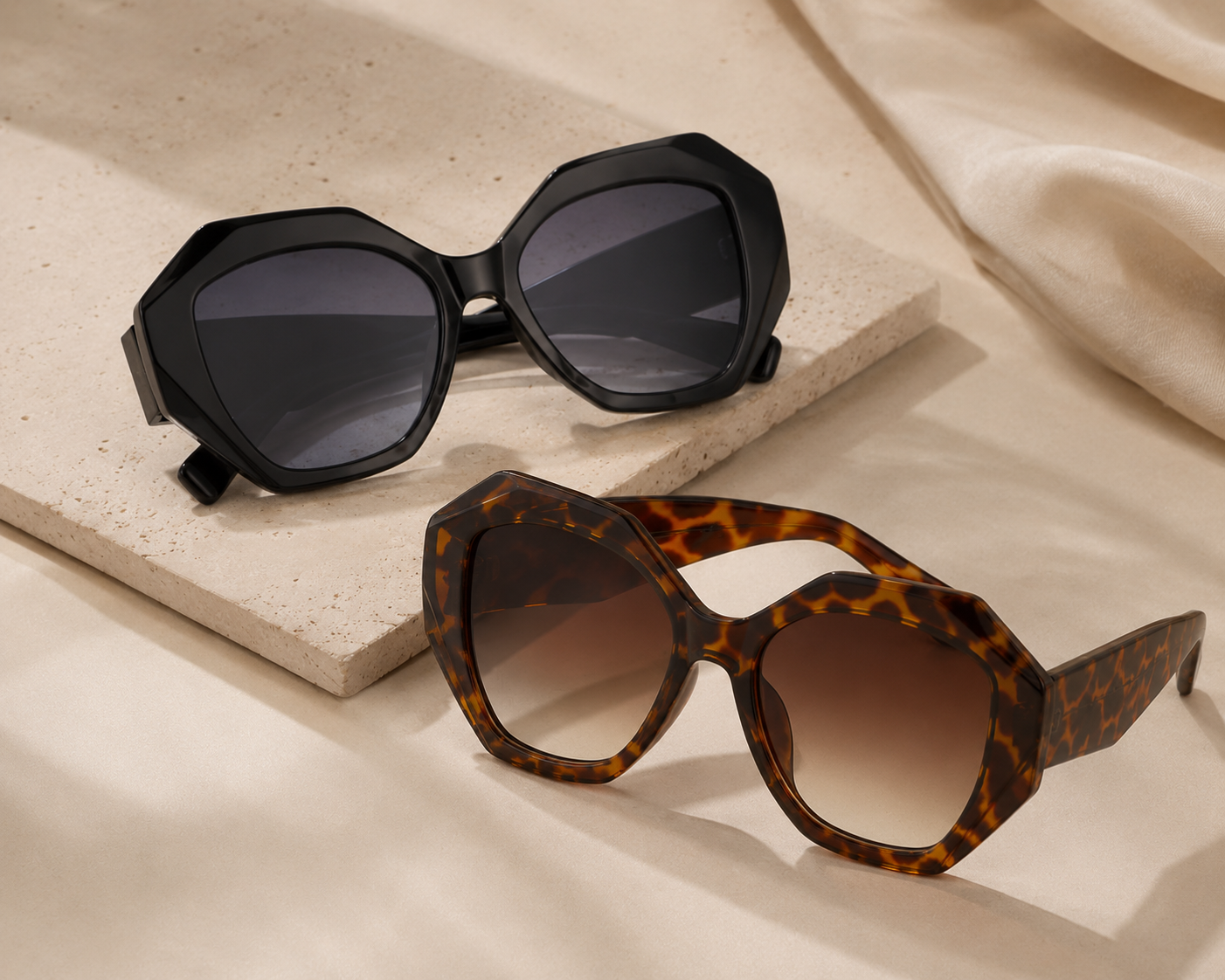 Oversized Geometric Fashion Sunglasses – UV400 | 2 Colors