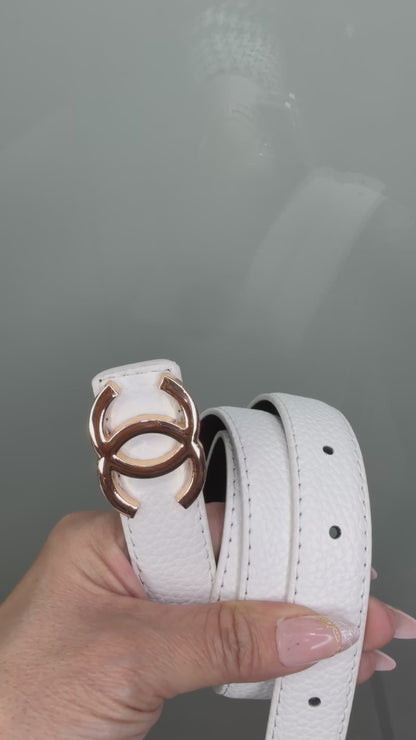 Luxury-Inspired Fashion Belt Collection – Gold Hardware Adjustable Waist Belt