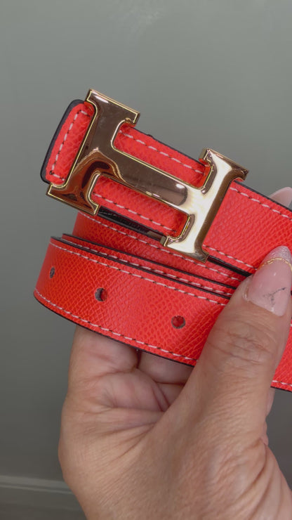 Luxe Gold Buckle Textured Fashion Belt