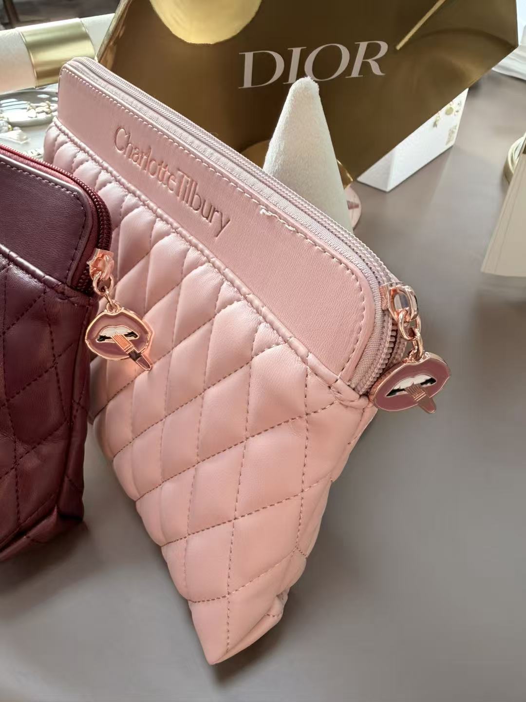 Charlotte Tilbury Quilted Pouch Collection (2 Colors) | VIP GWP Edition Makeup Bag