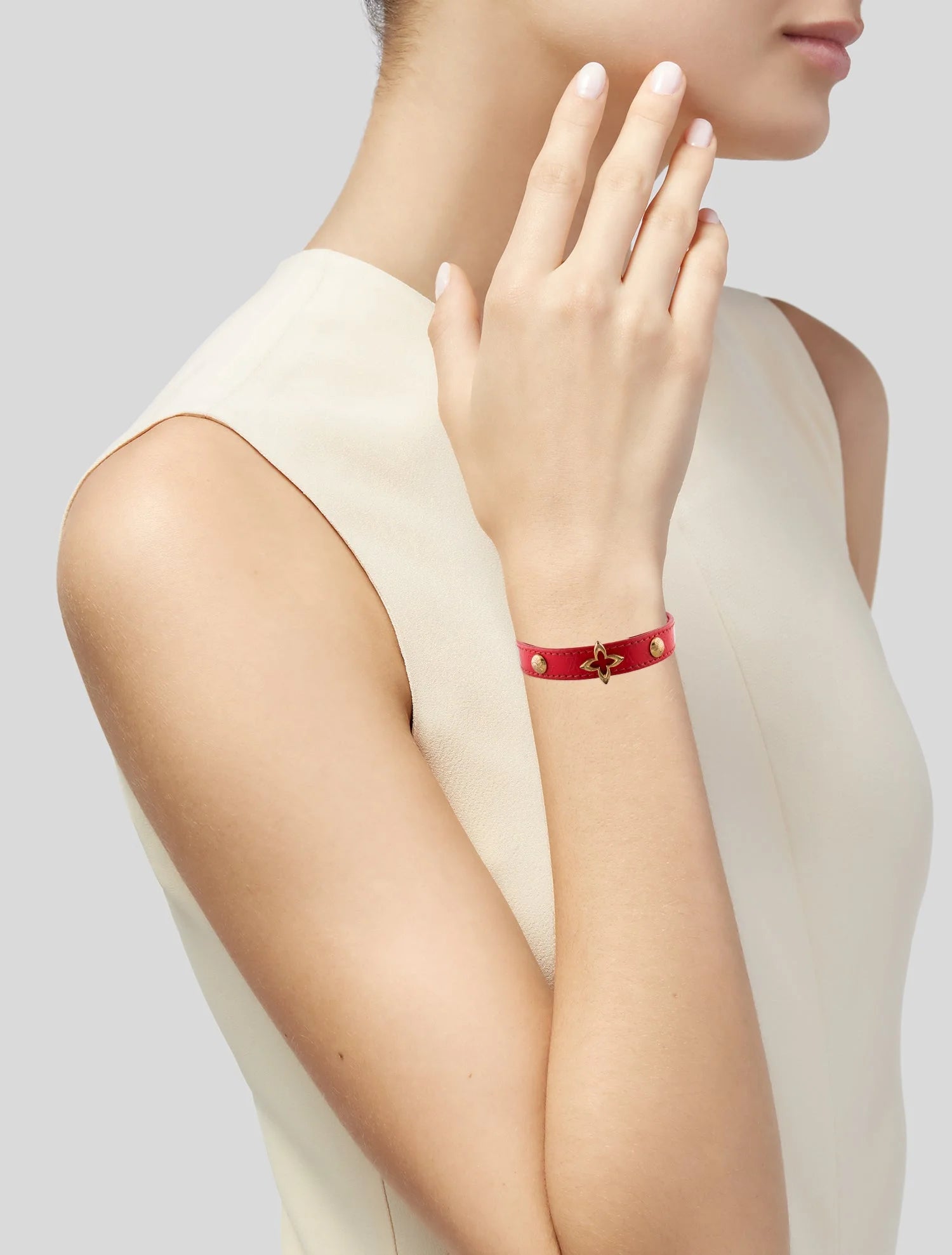 Louis Vuitton Leather Monogram Flower Bracelet - Clairely Amazing