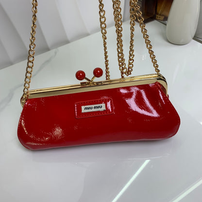 Kiss Lock Clutch Crossbody Bag (Red & Blue) | Glossy GWP Edition