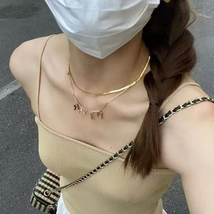 Dior GWP Gold Letter Necklace – Adjustable Chain