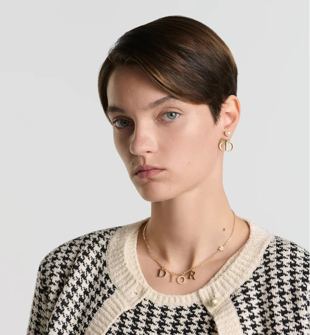 Dior GWP Gold Letter Necklace – Adjustable Chain