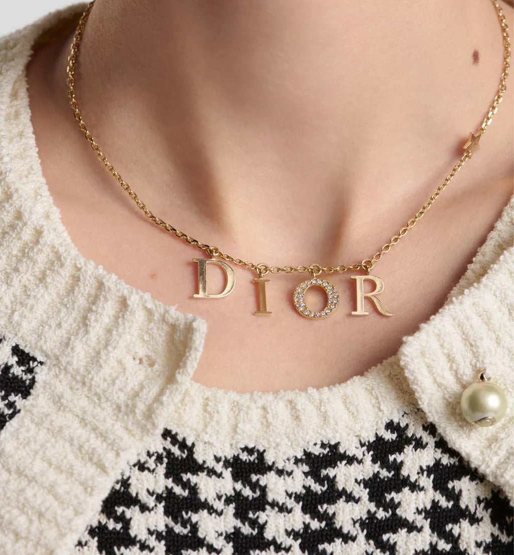 Dior GWP Gold Letter Necklace – Adjustable Chain