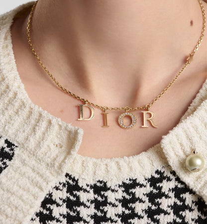 Dior GWP Gold Letter Necklace – Adjustable Chain