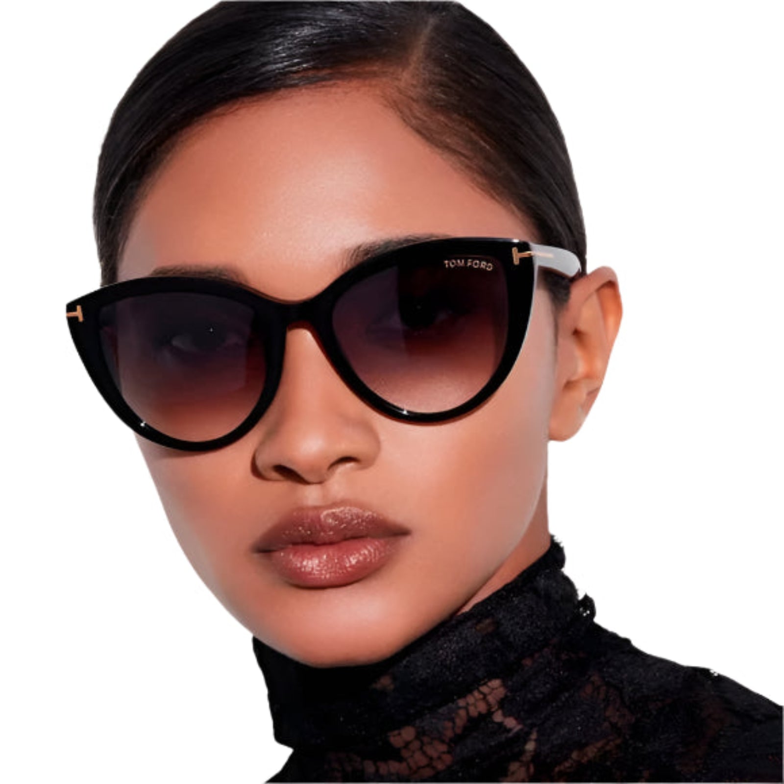Tom Ford Isabella Women's Shiny Black/Pink Gradient Sunglasses - Clairely Amazing