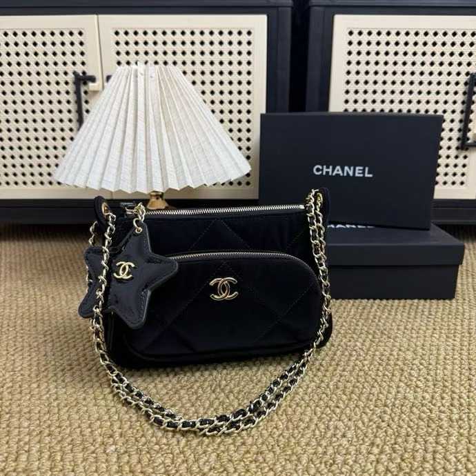 Velvet Quilted Double-Zip Mini Bag w/ Star Charm (GWP)