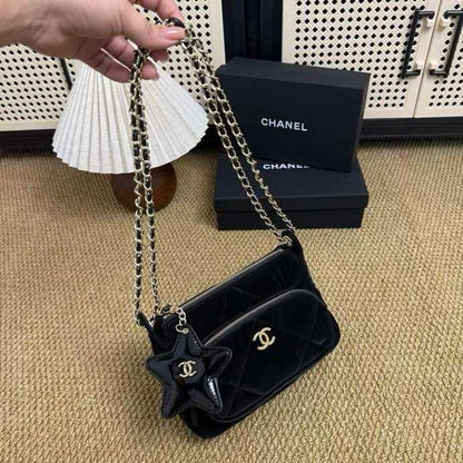 Velvet Quilted Double-Zip Mini Bag w/ Star Charm (GWP)