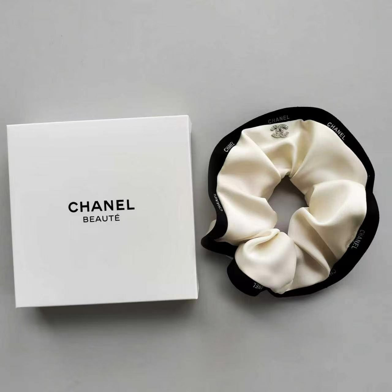 Chanel GWP Satin Scrunchie (Black or White) – Hair Accessory